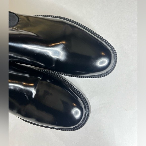 Zara Chelsea Lug Sole Chunky Heel Platform Ankle Boot Black Size 39 US 8 - Picture 8 of 16